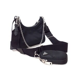 Prada Shoulder Leather Chain Bag ReEdition Saffiano 2005